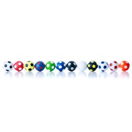 Robertson Winspeed Football Ball 10 Mix 35 mm, 10 Colour Combinations, Colourfast, Abrasion-Resistant and Durable, for Table Football and Table Football