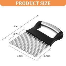 Wanmu Crinkle Cutter Knife, Stainless Steel Wavy Knife, Crinkle Cutting Tool Chopper Cutter, Vegetable Cutter, Wavy Chopper Waffle Fry Cutter, Crinkle Cut Knife for Potatoes cucumbers Carrot
