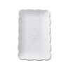 YBK Tech Elegant Rectangle Embossed Lace Plate Bone China Dessert