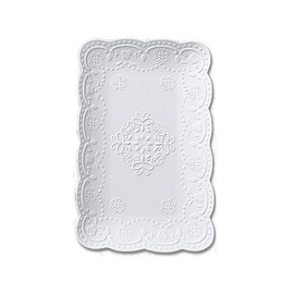 YBK Tech Elegant Rectangle Embossed Lace Plate Bone China Dessert Plate Ceramic Plate for Breakfast Afternoon Tea (White, 10-inch)