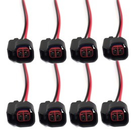 FainWan (8 unidades) Conector de inyector de combustible para EV6 EV14 USCAR cable de enchufe de arnés de coleta para LS2 LS3 LS7 compatible con G-M Fo-rd Do-dge J-e-p Mustang Vehículos Bos-ch