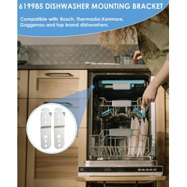 619985 Dishwasher Mounting Bracket, 00619985 Anti Tip Bracket Clips Kit for Bosch, Thermador, Kenmore Dishwasher, Replaces AP4538351 00605007 00628371 (2-Pack)