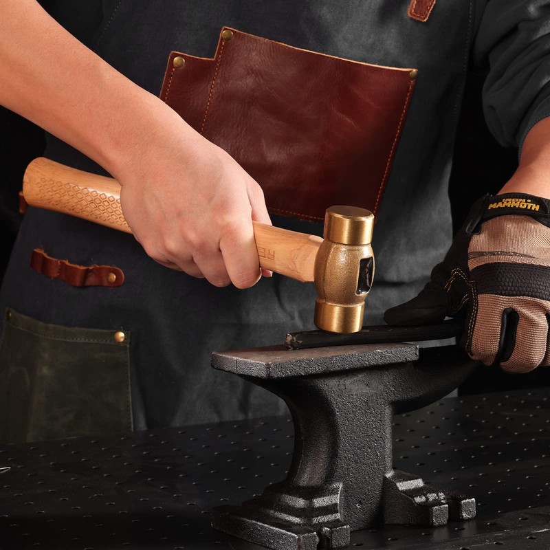 REAL STEEL Drop Forged Solid Brass Non-Sparking Hammer 20 Oz,