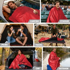 KawaGebo Kamp Large Waterproof Outdoor Stadium Blanket 80"x 58"