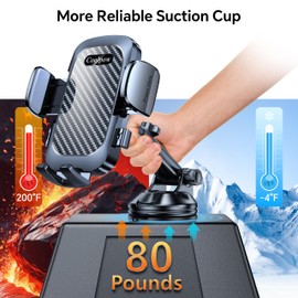 Car Phone Holder Mount【Windshield + Vent + Dash】Phone Mount for Car Windshield Dashboard Cell Phone Windshield Mount Phone Holders for Your Car【Thick Cases Friendly】Phone Car Mount for All Smartphones