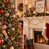 Gold Christmas Wood Bead Garland, 12 FT Farmhouse Boho Tree