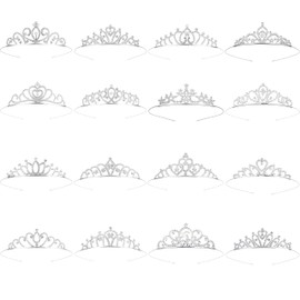 GLITZJOY Tiaras for Women Girls 16PCS Sparkly Rhinestone Princess Crown Headband Cute Small Tiara Crown Headbands Set for Birthday Party Costume Wedding Halloween