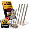 SDS+ Hammer Drill Bit Set 7 Pieces 4 x Cutting
