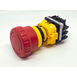 Emergency Stop Switch, 4PST-NC, Pushlock Reset/Push-Pull, Screw, 5 A, 250 V, 250 V