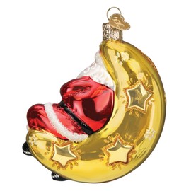 Old World Christmas Moonlight Santa Glass Blown Ornament for Christmas Tree