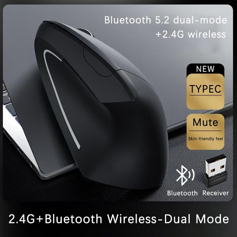 Wireless Vertical Mouse,SUIJIEEN Ergonomic Mouse 2.4GHz Optical Carpal Tunnel Mouse