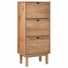 vidaXL Shoe Cabinet OTTA - Brown Solid Pine & Engineered