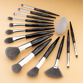 CHIQUE 14pc Premium Makeup Brush Set – Soft Synthetic Brushes with Blending Sponge & Travel Pouch – Vegan and Cruelty Free