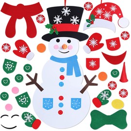 Max Fun DIY Felt Snowman Games Set with58Pcs Crafts Kit Wall Hanging Xmas Gifts for Christmas Winter Holiday Party Decorations (Snowman)