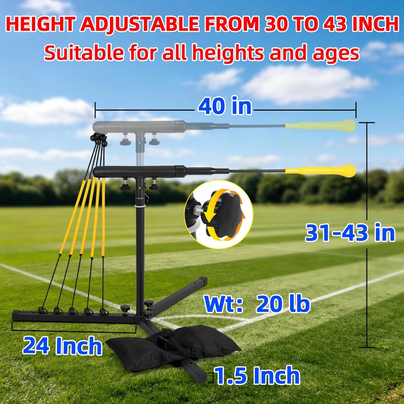 Wiseek 31-43 in Adjustable Batting Swing Trainer. Baseball Hitting Trainer