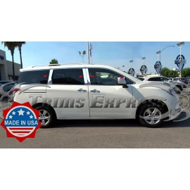 Made in USA - Trims Express fit:2011-2017 Nissan Quest 8Pc Chrome Pillar Post Stainless Steel Trim Cover