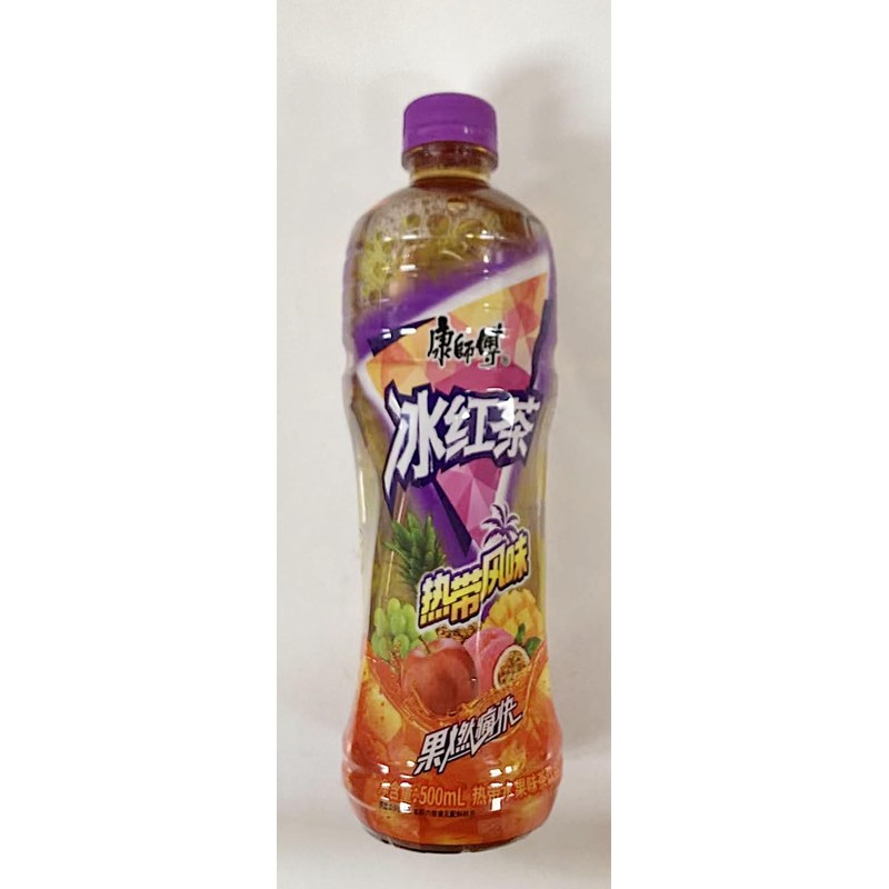 Ice Black Tea Drink, Tropical Fruits Flavor,500mL,6 Bottles