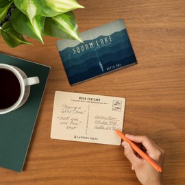 Squam Lake, New Hampshire, Lake Essentials, Lake Depth (4x6 Birch Wood Postcards, 2-Pack Stationary, Rustic Home Wall Decor)