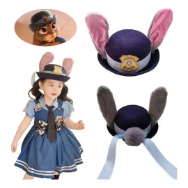 Sombrero Judy Hopps Estilo Policía Con Detalle De Lazo Y Orejas Grises - Solo Accesorio