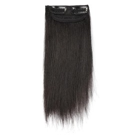 Funyn 2pieces Thick Straight Hair Pieces Adding Hair Volume Seamless Hair Topper Synthetic Invisible Clips in Hair Pieces Fluffy Hair Pad Hair Extension for Hair Loss (12INCH/30CM, Black)