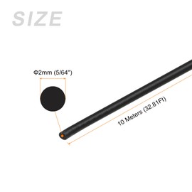 METALLIXITY Foam Rubber Weather Seal Strips (2 mm Diameter x 10 m Length) 1 Piece EPDM Rubber Round Seal Strips - for Home Repair Door Black