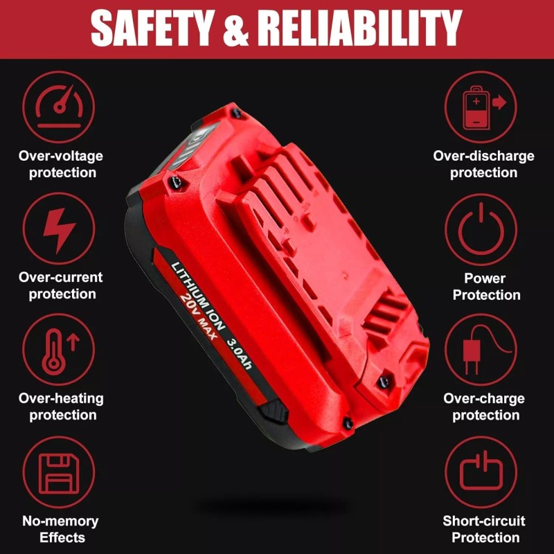 For Craftsman 2PACK 20Volt For Craftsman V20 2.0Ah Li-ion Battery