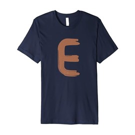 Creative Bold Leather Letter E - Design - Alphabet - Marker Premium T-Shirt