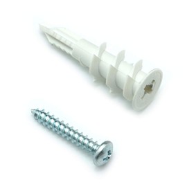 CONFAST 100 Pack Nylon Self-Drilling Drywall/Hollow-Wall Anchor Kit with Screws (50) #8 Anchors & (50) 1" Screws