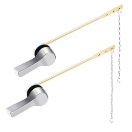 Jinzhenhong 2PCS Metal Toilet Handle Replacement, Front Mount Toilet Handle, Toilet Flush Handle, Toilet Handle Replacement Kit, Brass Toilet Tank Lever Toilet Accessories (2)