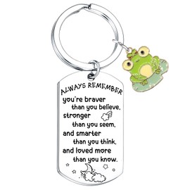 Inspirational Frog Gift For Women Cute Frog Keychain For Sister Daughter Christmas Graduation Birthday Gift For Friends Frog Lovers Animal Keychain For Friend