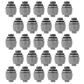 Maxxima 1/2 in. NPT Liquid Tight Connectors - Non-Metallic Nylon Electrical Conduit Fittings, Easy to Connect and Flexible for Wet or Dry Uses, UL Listed - 25 Pack