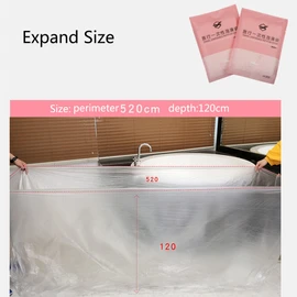 CL-Link 10PCS Large Disposable Film Bathtub Cover Liner Heat-resistant Thickening for Household, Travel Hotel Bathtubs, Salon and SPA Useful (260cmx 120cm), Transparent (YCXYGD-10)