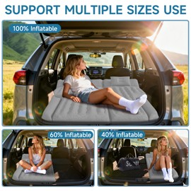 DikaSun Inflatable SUV Air Mattress Bed Car Mattress for SUV, Double-Sided Flocking Travel Camping Bed, Car Sleeping Mattress for Universal SUV with Air Pump 2 Pillows