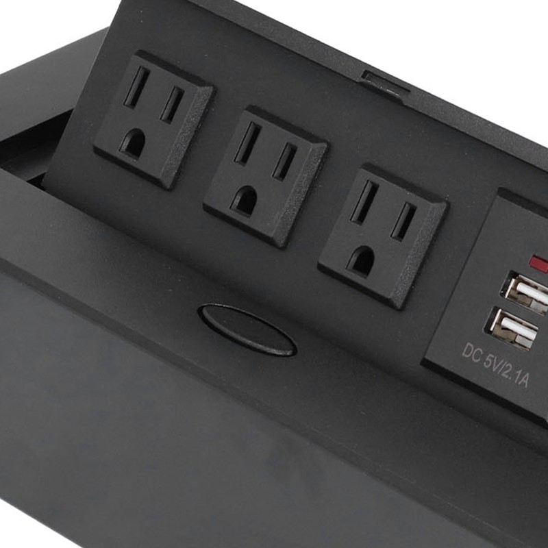 Power Socket Slow Opening Waterproof Modern Recessed Power Strip Desk