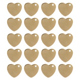 ANKROYU 20 Pack Stainless Steel Heart Shaped DIY Pet ID Tags Custom Name Tags for Dogs Cats Proof Durable Pet Accessories with Hole 3 Colors 13x14mm (13 * 14mm 20 Pieces) (13 * 14mm 20 Pieces)