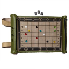 TNT Laser Works Sage Stones | Strategic Dice Game for 2-6 Players | Leather Roll Up Scroll | Olive Green