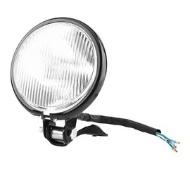 Keesno 5" Round Motorcycle Headlight, Motorbike Headlight 12V Universal Retro Motorbike Front Head Lights for Wide Range of Motorcycle Models (White len)