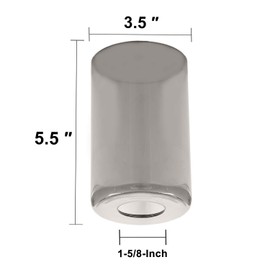 Voguad Smoke Gray Glass Lamp Shade 2 Pack, Industrial Glossier Light Fixture Replacement Glass Cylinder Shade or Globe for Pendant Light Chandelier Wall Sconce, 1 5/8 inch Fitter