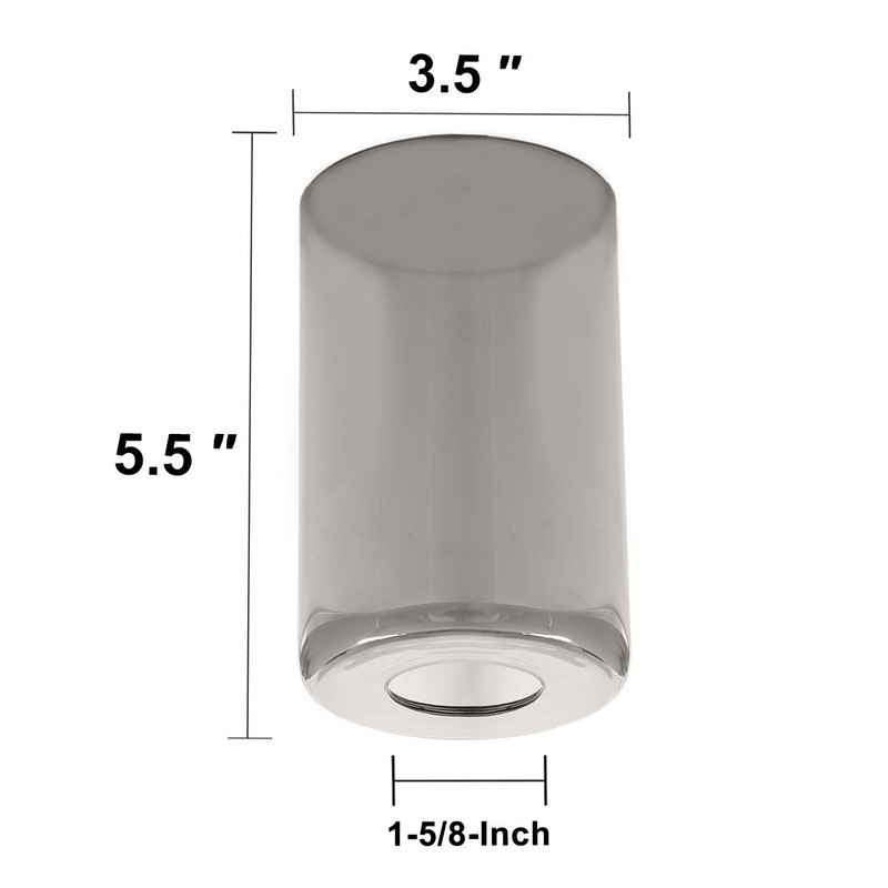 Voguad Smoke Gray Glass Lamp Shade 2 Pack, Industrial Glossier