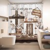 LIGHTINHOME Farmhouse Christian Shower Curtain 60Wx72H Inches Inspirational Rustic Bible