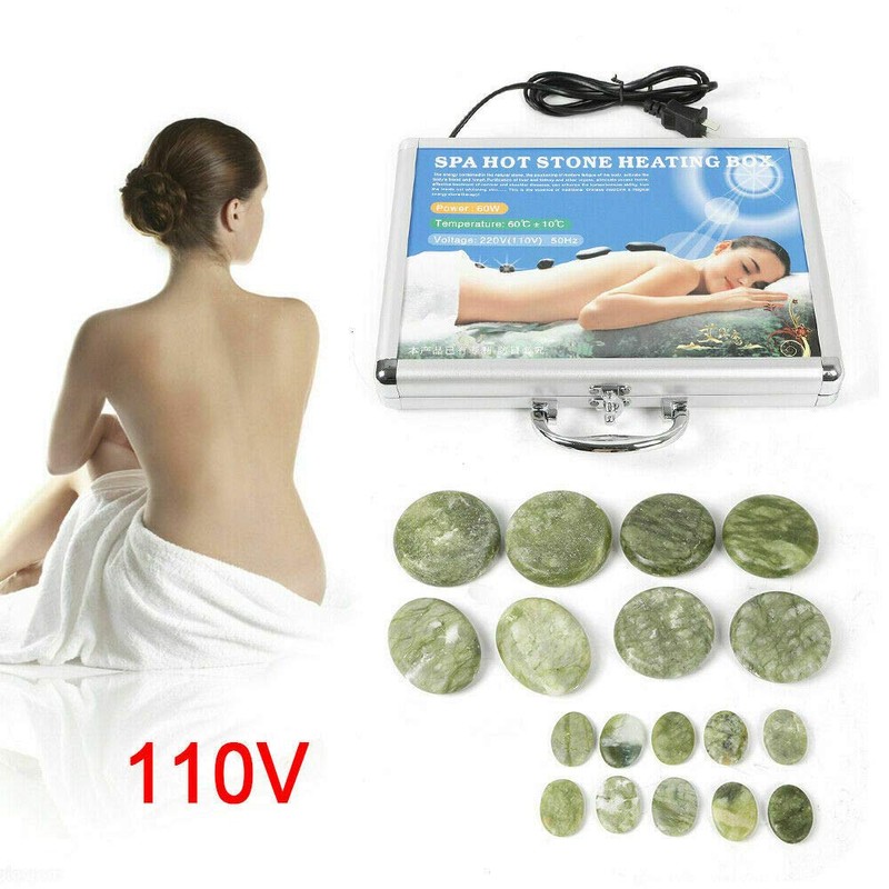 LOYALHEARTDY 16Pcs Hot Massage Spa Stones Set Stone Heated Warmer