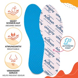 SULPO 4 Pairs Actifresh Insoles Men and Woman - Comfort Shoe Insoles for Work Shoes Against Sweaty and Smelly feet - Anti-Odour Shoe Inserts - Antibacterial - Breathable - 11 UK M / 45 EU