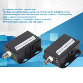 2Pcs IP Extender, Over Coax Cable Converter Ethernet Extender Set, Two Way Stable Small Size Ethernet Adapter