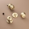 NCSEN Brushed Gold Door Knobs with Lock, Exterior Door Lock