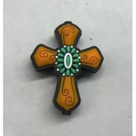 Crafty Mama Wholesale 1 pc. Religious Cross Silicone Focal Bead 26mm Beadable accessories 1236195