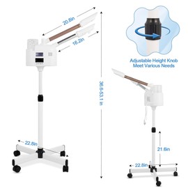 Professional Facial Steamer, 2 in 1 Facial Steamer with Ozone and Hot & Cold Mist for Facial Deep Cleaning and Hydration, Esthetician Steamer on Wheels, Ideal for Beauty Salons, Spas and Home Use