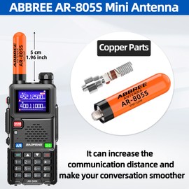 ABBREE Ham Radio Antenna Dual Band VHF/UHF 144/430Mhz 1.96inch Mini Short AR-805S SMA- Female Long Range Stubby Antenna for Baofeng UV5R 5RM BF-F8HP PRO,K5 Plus,DM32,UV32,AR-152,2Pack
