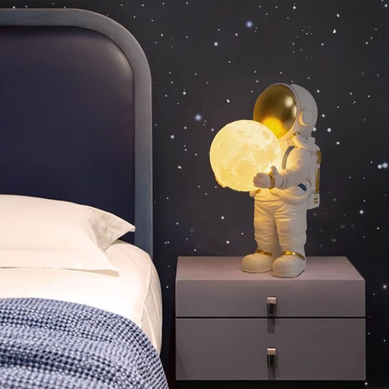 Meefad Astronaut Table Lamp Cute Space Lamp Spaceman Bedside Lamp