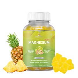 BeLive Gomitas de magnesio de 200 mg - 60 unidades  Suplementos de glicinato de magnesio para la relajación, el alivio del estrés y el sueño en...    