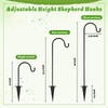 Therwen 20 Pcs 28 inch Adjustable Outdoor Shepherd Hooks Small
